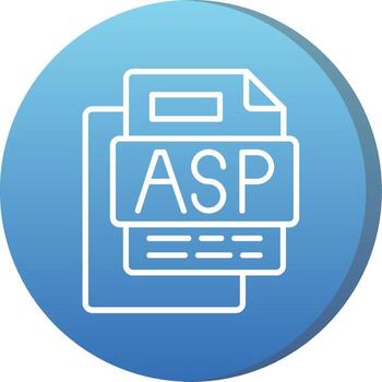 ASP File Long Shadow Circle Icon vector