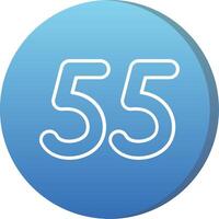 Fifty five Long Shadow Circle Icon vector
