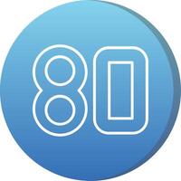 Eighty Long Shadow Circle Icon vector