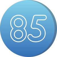 Eighty five Long Shadow Circle Icon vector