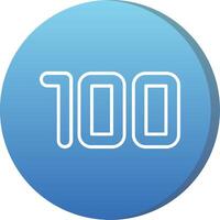 One hundred Long Shadow Circle Icon vector