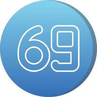 Sixty nine Long Shadow Circle Icon vector