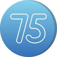 Seventy five Long Shadow Circle Icon vector