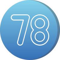 Seventy eight Long Shadow Circle Icon vector