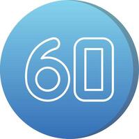 Sixty Long Shadow Circle Icon vector