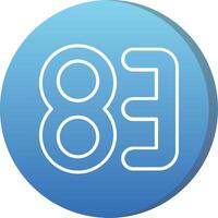 Eighty three Long Shadow Circle Icon vector