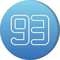 Ninety three Long Shadow Circle Icon vector