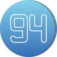 Ninety four Long Shadow Circle Icon vector