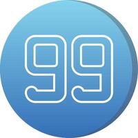 Ninety nine Long Shadow Circle Icon vector