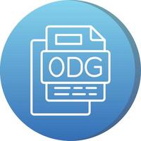 Odg File Long Shadow Circle Icon vector