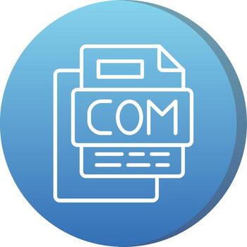 COM File Long Shadow Circle Icon vector