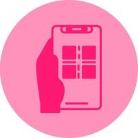 Qr Scan Dual Tone Circle Icon vector
