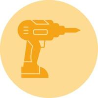 Cordless Drill Dual Tone Circle Icon vector