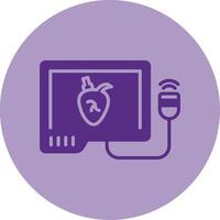 Echocardiogram Dual Tone Circle Icon vector