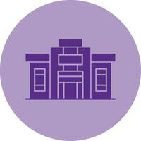 Institute building Dual Tone Circle Icon vector