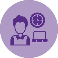 Working Hours Dual Tone Circle Icon vector