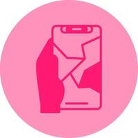 Creacked Dual Tone Circle Icon vector