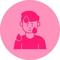 Male Sweating Dual Tone Circle Icon vector