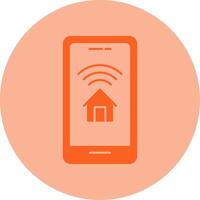 Smart Home Monitoring Dual Tone Circle Icon vector