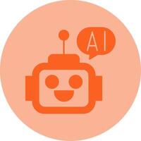 Ai Assistant Dual Tone Circle Icon vector