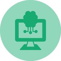 Artificial Intelligence Dual Tone Circle Icon vector