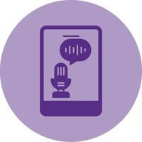 Voice Recognition Dual Tone Circle Icon vector