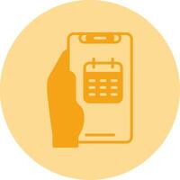 Calendar Dual Tone Circle Icon vector