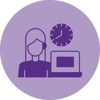 Working Hours Dual Tone Circle Icon vector