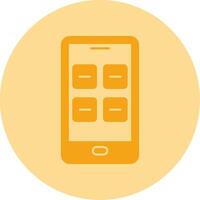 Mobile Phone Dual Tone Circle Icon vector