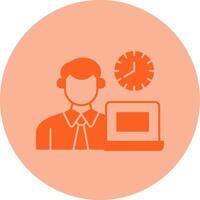 Office Working Hours Dual Tone Circle Icon vector