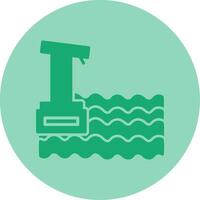 Diving Board Dual Tone Circle Icon vector
