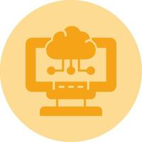 Cloud Computing Dual Tone Circle Icon vector