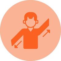 Parallel Arm Dual Tone Circle Icon vector