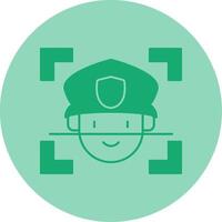 Face Recognition Dual Tone Circle Icon vector