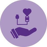 Heart Checkup Dual Tone Circle Icon vector
