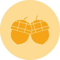 Acorn Dual Tone Circle Icon vector