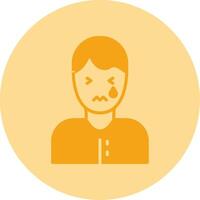 Sadness Dual Tone Circle Icon vector