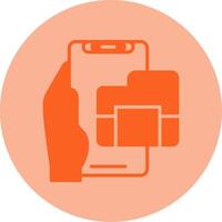 Folder Dual Tone Circle Icon vector