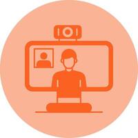 Videocall Dual Tone Circle Icon vector
