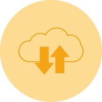 Cloud Upload And Download Dual Tone Circle Icon vector