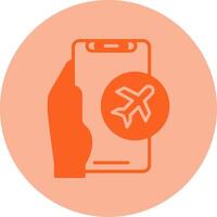 Airplane Mode Dual Tone Circle Icon vector