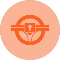 Steering Wheel Dual Tone Circle Icon vector