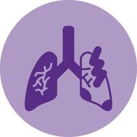 Lungs Pain Dual Tone Circle Icon vector