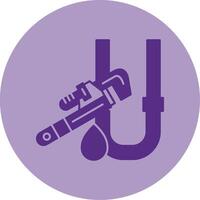 Pipe Repair Dual Tone Circle Icon vector