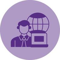 Remotely Working Dual Tone Circle Icon vector