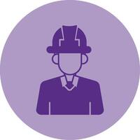 Worker Dual Tone Circle Icon vector