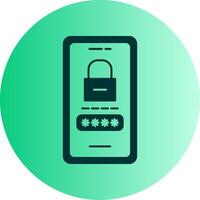 Password Lock Dual Tone Gradient Circle Icon vector