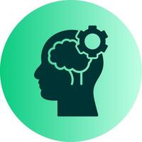 Cognitive Function Dual Tone Gradient Circle Icon vector