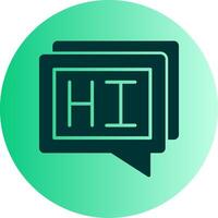 Hi Dual Tone Gradient Circle Icon vector