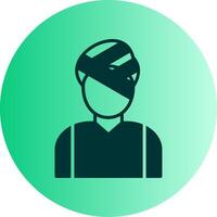 Head Injury Dual Tone Gradient Circle Icon vector
